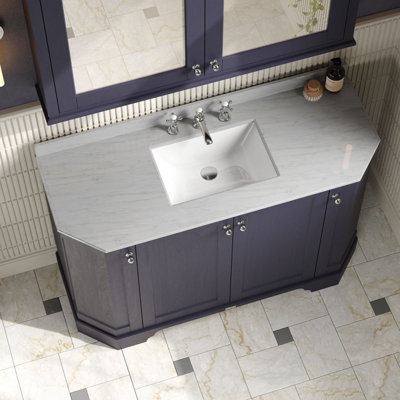 Hudson Reed Floor Standing 4-Door Angled Vanity Unit with 3 Tap Hole ...