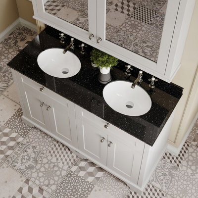 Hudson Reed Floor Standing 4 Door Traditional Vanity Unit with 3 Tap ...