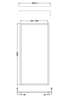 Hudson Reed Full Outer Frame Wetroom Screen, Luxury Framing, Brushed ...