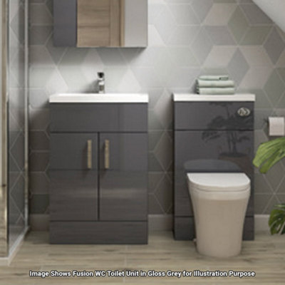 Hudson Reed Fusion 600mm Back-to-Wall WC Unit with Top, Gloss White ...