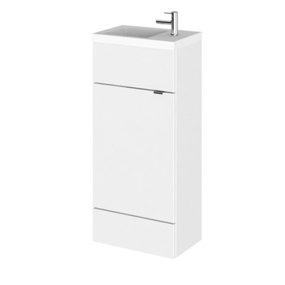 Hudson Reed Fusion Floor Standing 1 Door Vanity Unit & Polymarble Basin ...