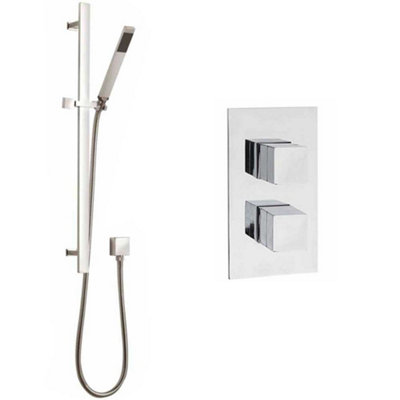 Hudson Reed Lennox Thermostatic Shower Valve & Sheer Rectangular Slider ...