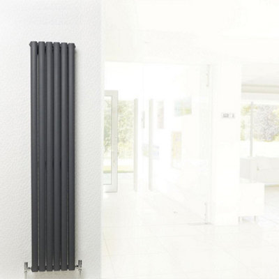 Hudson Reed Revive Anthracite Matt Double Panel Vertical Radiator 1500 ...