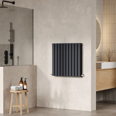 Hudson Reed Revive Wall Hung Horizontal Double Panel Radiator, Modern ...