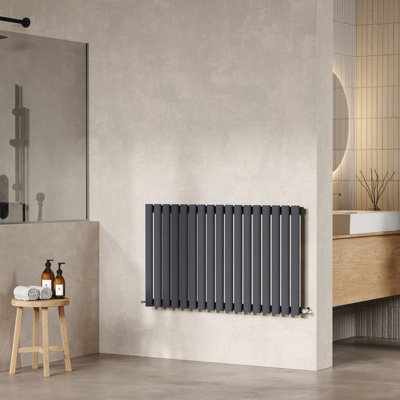 Hudson Reed Revive Wall Hung Horizontal Single Panel Radiator, Modern ...