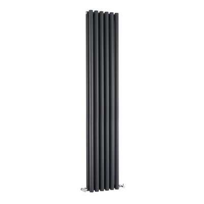 Hudson Reed Savy Vertical Designer Radiator Black 1800x354mm | DIY at B&Q