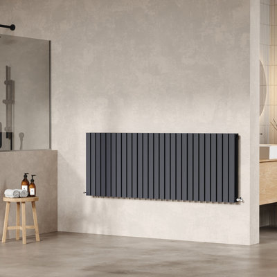 Hudson Reed Sloane Wall Hung Horizontal Double Panel Radiator, Modern ...