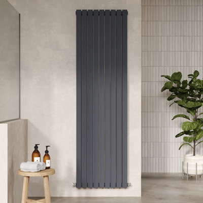 Hudson Reed Sloane Wall Hung Vertical Double Panel Radiator, Modern ...