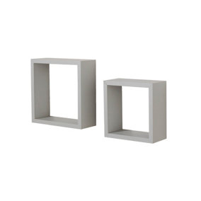 Hudson set of 2 wall cubes - light grey
