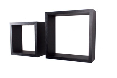 Hudson set of 2 wall cubes - matt black