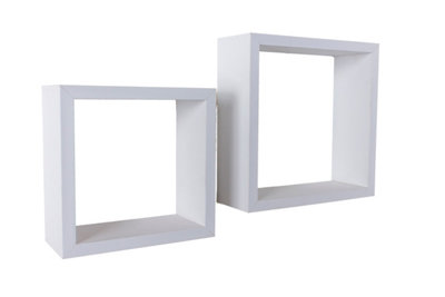 Hudson set of 2 wall cubes - matt white