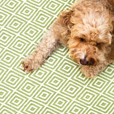 Hug Rug Woven Diamond Rug Green 120X170