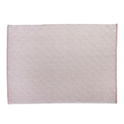 Hug Rug Woven Diamond Rug Rose 80X150
