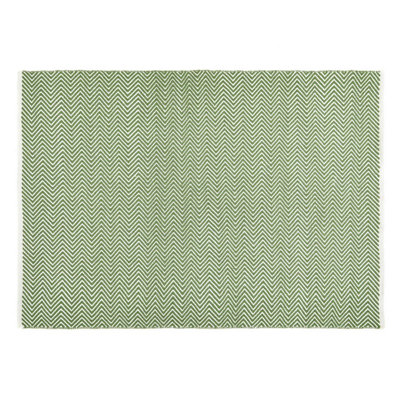 Hug Rug Woven Herringbone Rug Dark Green 080X150
