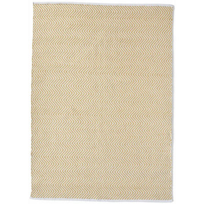 Hug Rug Woven Herringbone Rug Gold 80X150cm Rug