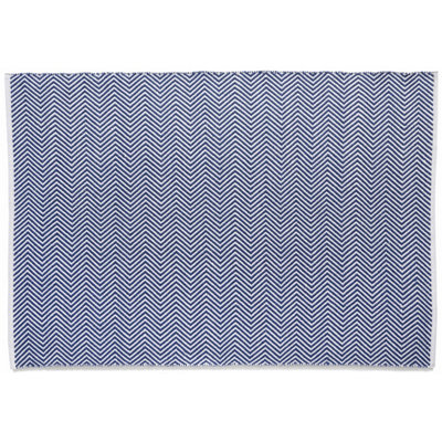 Hug Rug Woven Herringbone Rug Navy 80X150