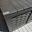 HUGE XXL 634 Litre Rattan Style Garden Cushion Storage Box - Sit on Lid Black