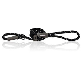 HugglePets Black 100cm x 0.8cm Reflective Weatherproof Rope Dog Slip Lead
