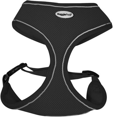 HugglePets Black Small 34 - 45cm Reflective Air Mesh Dog Harness