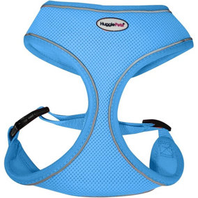 HugglePets Blue Medium 44 - 57cm Reflective Air Mesh Dog Harness