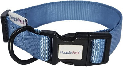 HugglePets Blue Small 20 - 30cm Snappy Weatherproof Dog Collar
