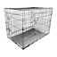 HugglePets Dog Cage with METAL Tray - SILVER - SMALL