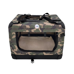 HugglePets Fabric Crate - Large Camo Green