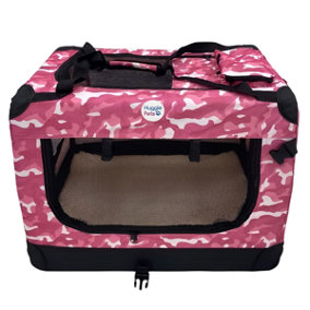 HugglePets Fabric Crate - XL Camo Pink