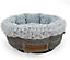 HugglePets Granite Ivory Donut Supersoft Non Slip 60cm Dog Bed
