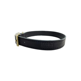 HugglePets Leather Dog Collar Extra Extra Large 50 - 60 cm Black