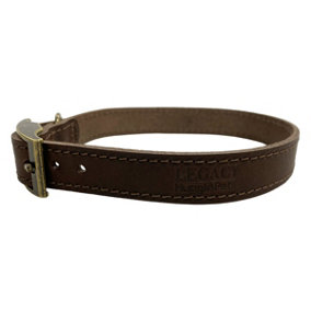 HugglePets Leather Dog Collar Large 40 - 45 cm Chocolate