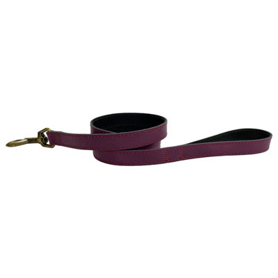 HugglePets Legacy Leather 100 x 1.9 cm Merlot Dog Lead