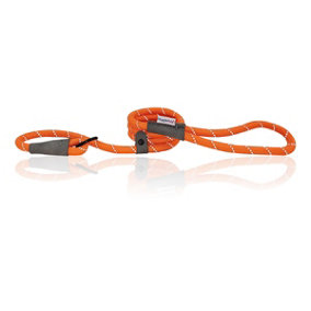 HugglePets Orange 100cm x 0.8cm Reflective Weatherproof Rope Dog Slip Lead