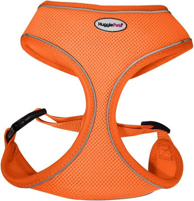 HugglePets Orange Extra Small 28 - 40cm Reflective Air Mesh Dog Harness