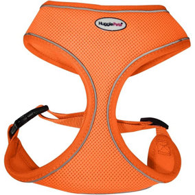 HugglePets Orange Extra Small 28 - 40cm Reflective Air Mesh Dog Harness