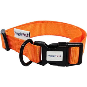 HugglePets Orange Large 45 - 70cm Snappy Weatherproof Dog Collar