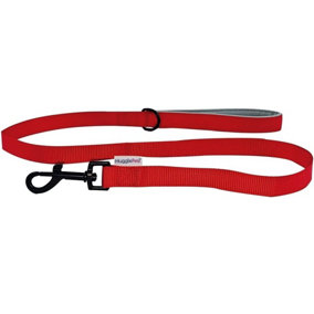 HugglePets Padded Red 100cm x 1.9cm Weatherproof Dog Lead
