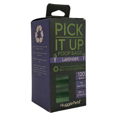HugglePets Pick It Up Lavender Dog Poop Bags - 8 Rolls (120pk)