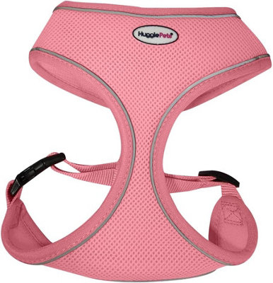 HugglePets Pink Large 53 - 74cm Reflective Air Mesh Dog Harness