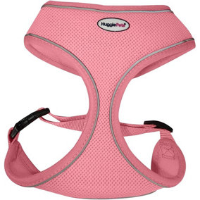 HugglePets Pink Large 53 - 74cm Reflective Air Mesh Dog Harness