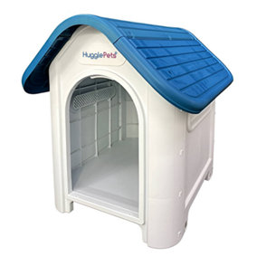 HugglePets Plastic Dog Kennel (403) (Blue Roof)
