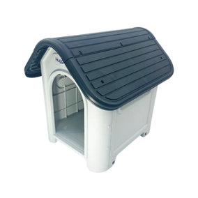 HugglePets Plastic Dog Kennel (403) (Grey Roof)
