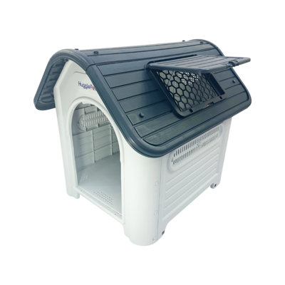 HugglePets Plastic Dog Kennel (419) (Grey Roof)