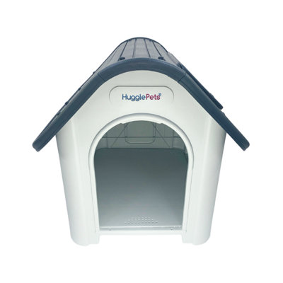 HugglePets Plastic Dog Kennel (419) (Grey Roof)