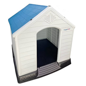 HugglePets Plastic Dog Kennel with Base (413) (Blue Roof)