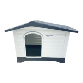 HugglePets Plastic Dog Kennel with Base (424) (Grey Roof)