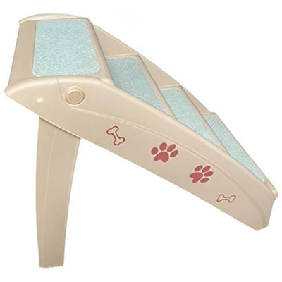 HugglePets Plastic Pet Stairs / Steps (Beige With Carpet)