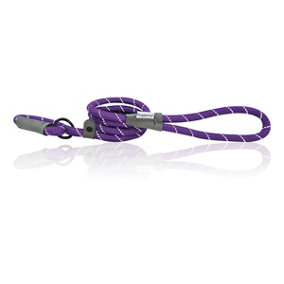 HugglePets Purple 100cm x 0.8cm Reflective Weatherproof Rope Dog Slip Lead