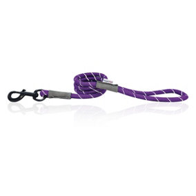 HugglePets Purple 107cm x 1.2cm Reflective Weatherproof Rope Dog Lead