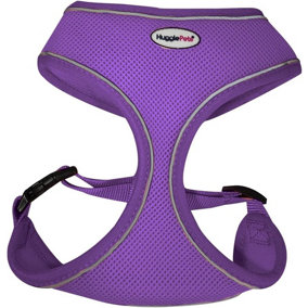 HugglePets Purple Extra Small 28 - 40cm Reflective Air Mesh Dog Harness